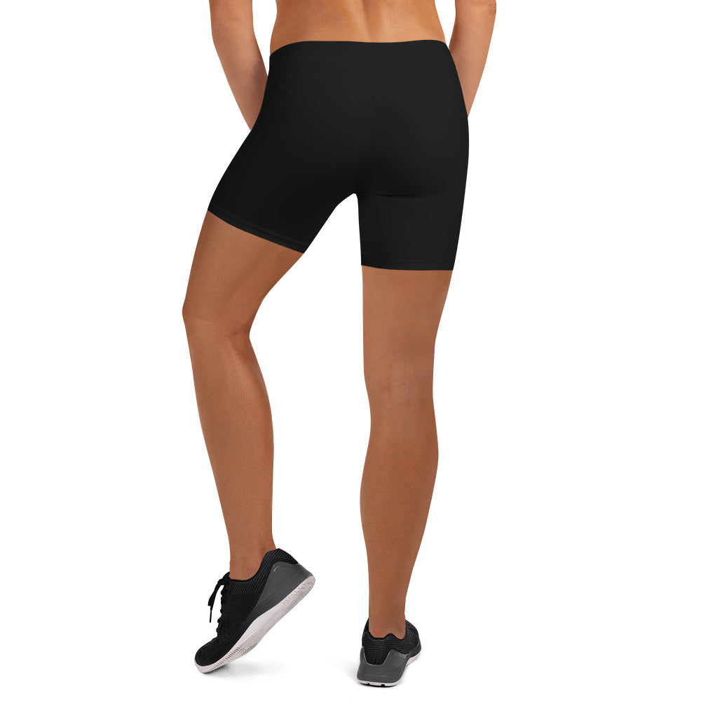 Womens Gym Shorts - Black with Blue kookaburra logo