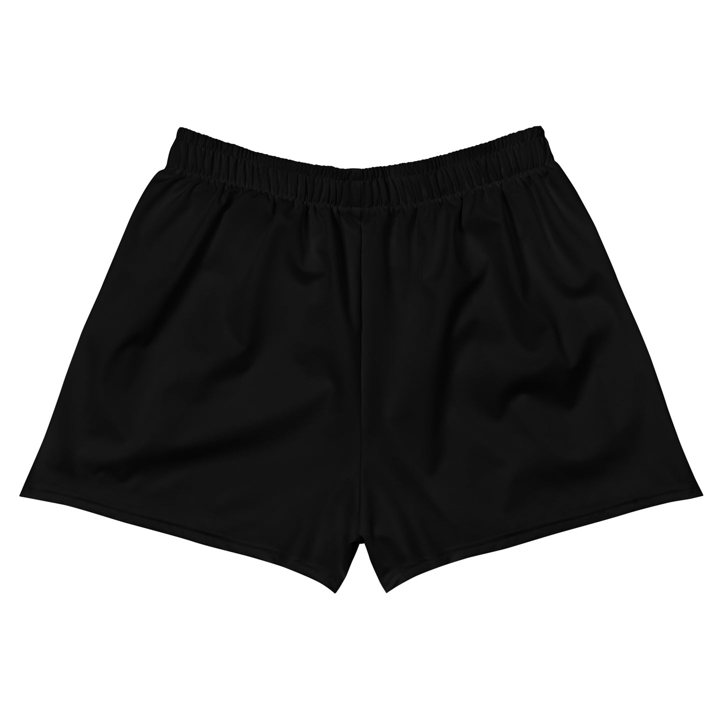 Womens Recycled Athletic Shorts - Black with Dark Red kookaburra logo