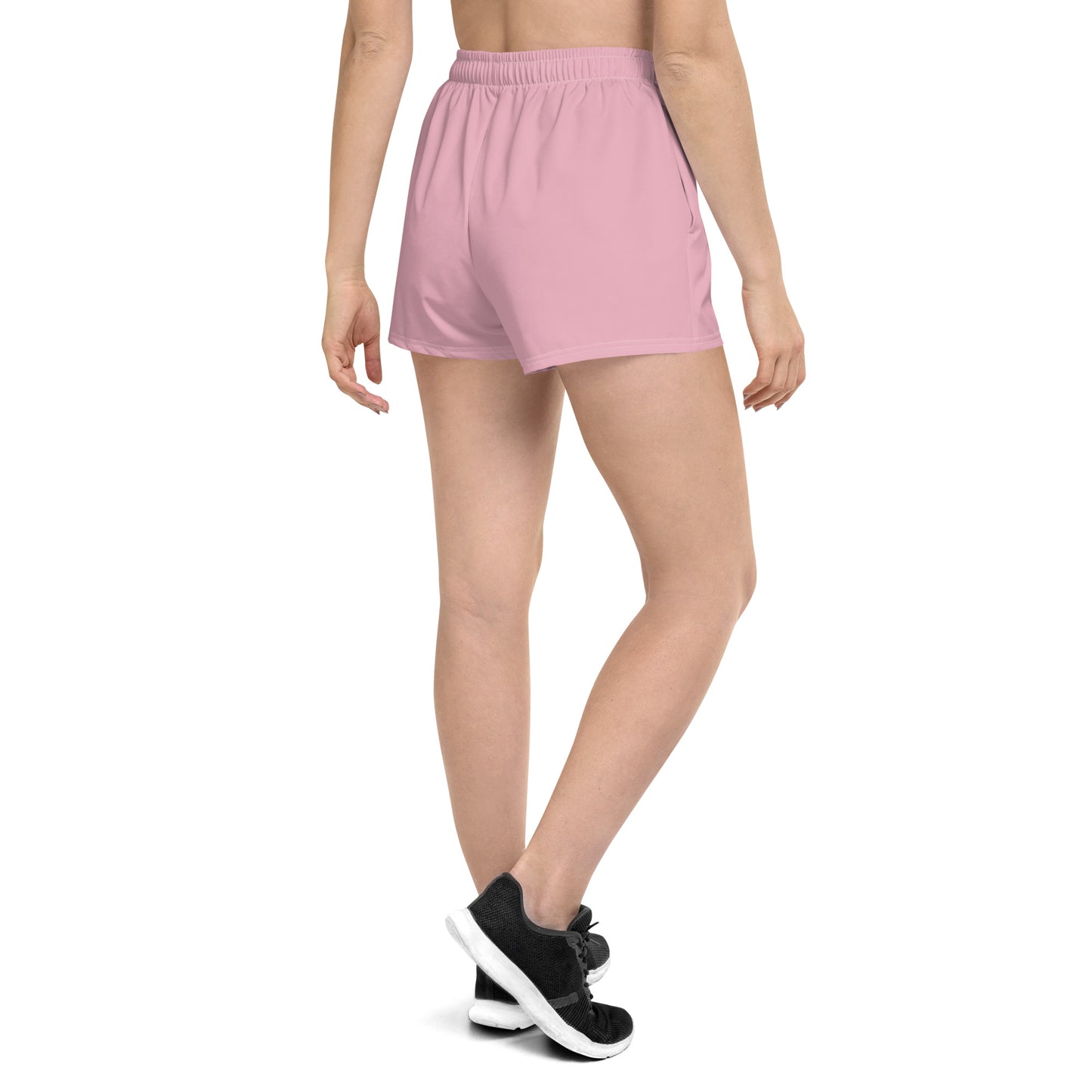 Womens Recycled Athletic Shorts - Pink with Blue kookaburra logo