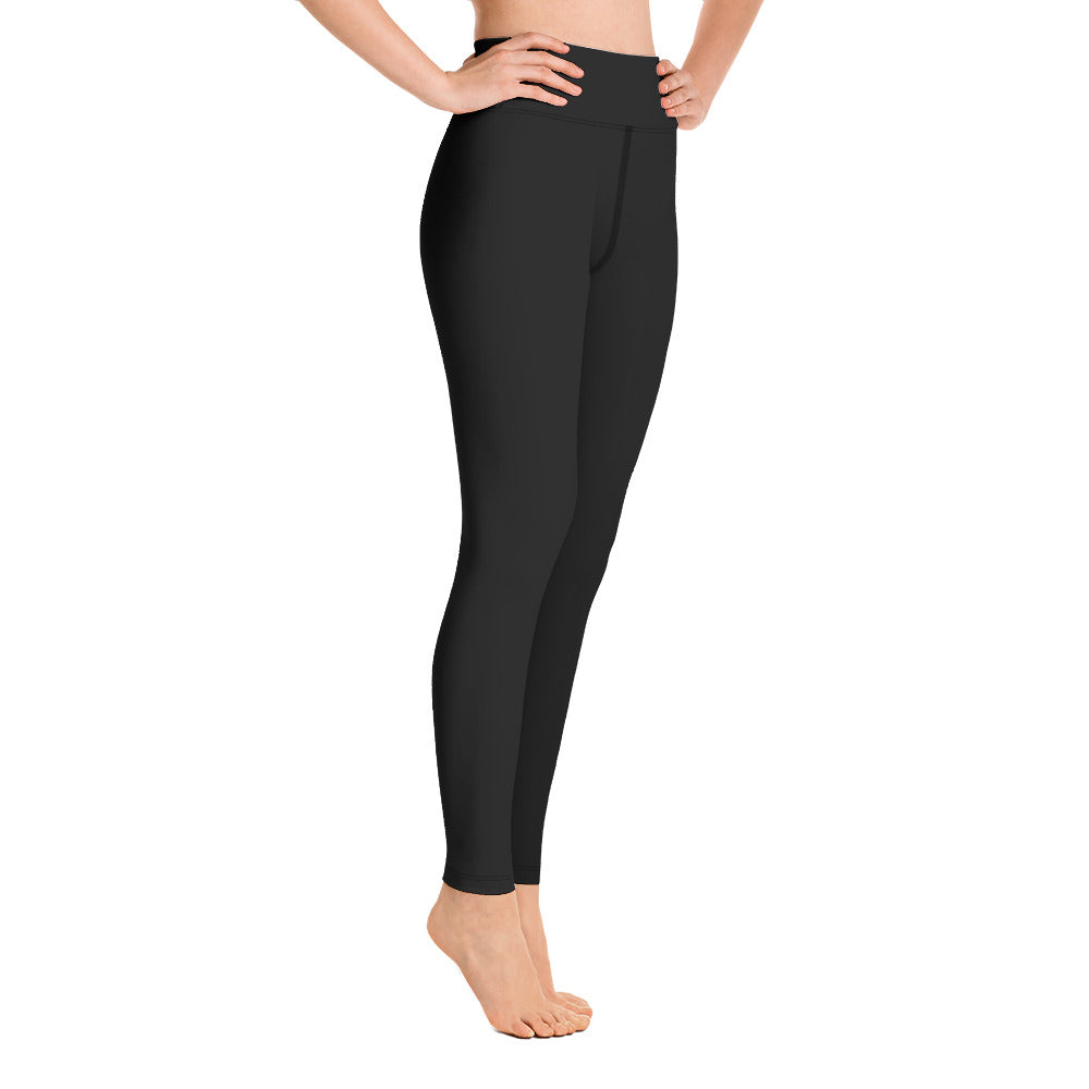 Womens Yoga Leggings - Black with Blue kookaburra logo