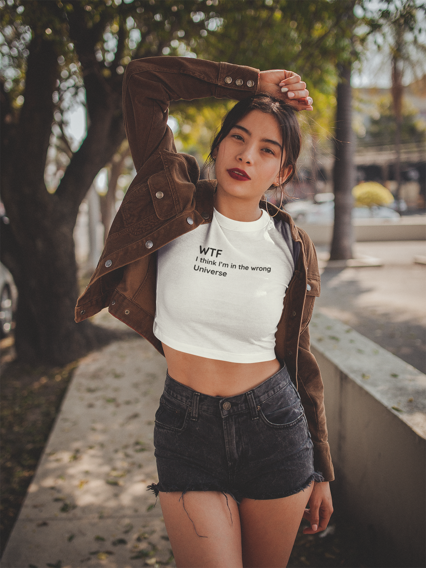 Wrong Universe - Black Text - Womens Crop Tee