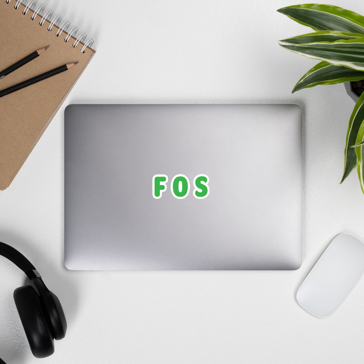 FOS - Green Text - Bubble-free stickers