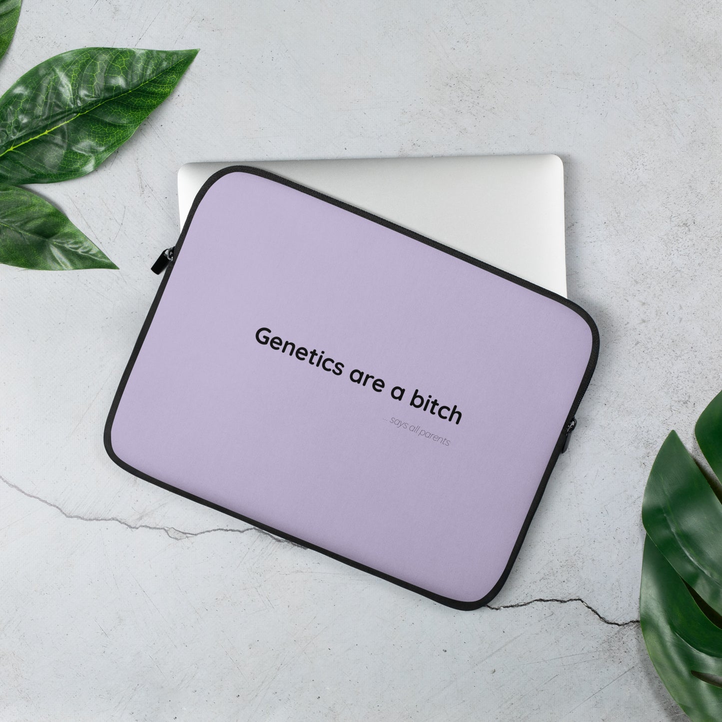 Genetics are a bitch - Black/Lavender - Laptop Sleeve