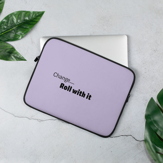 Change roll with it - Black/Lavender - Laptop Sleeve