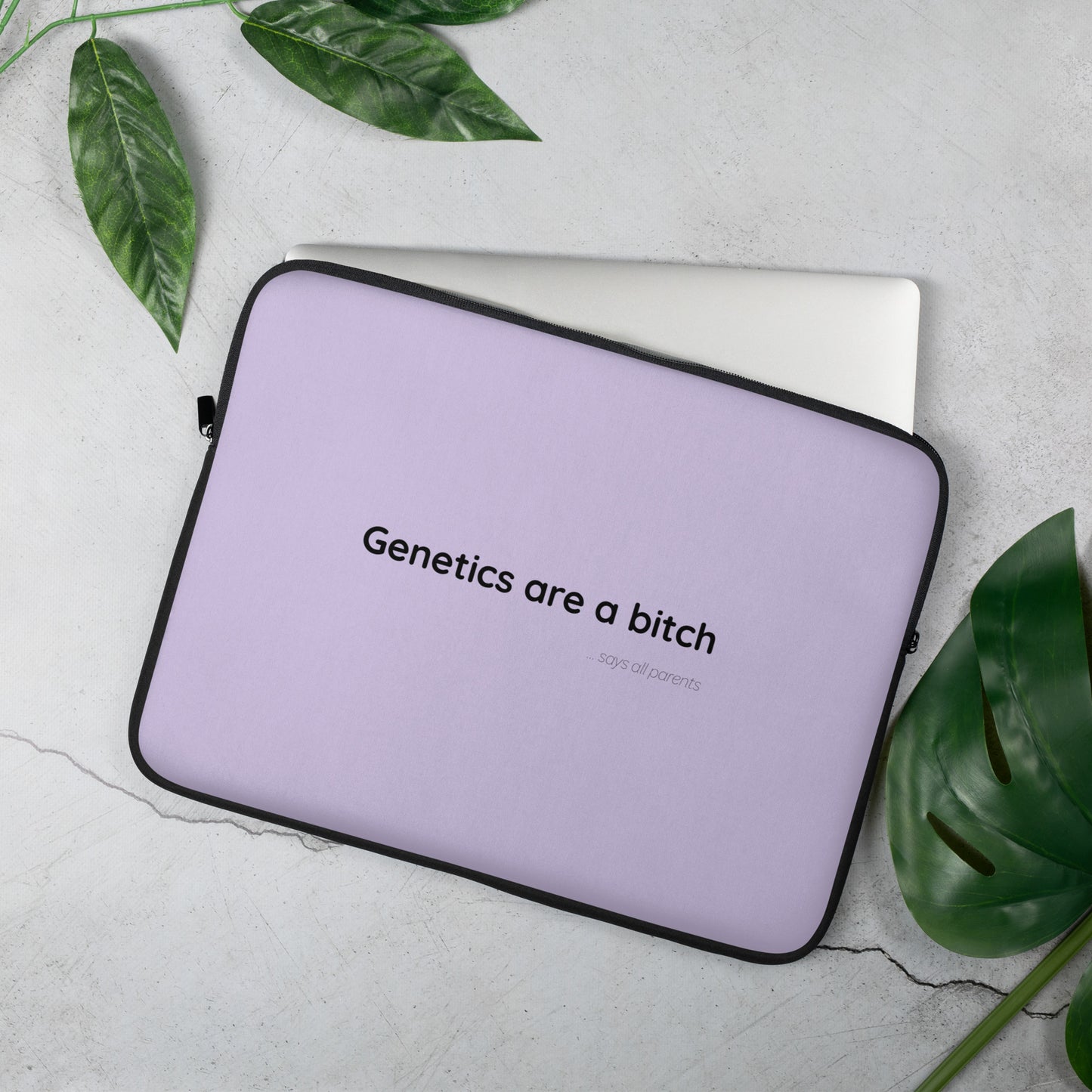 Genetics are a bitch - Black/Lavender - Laptop Sleeve