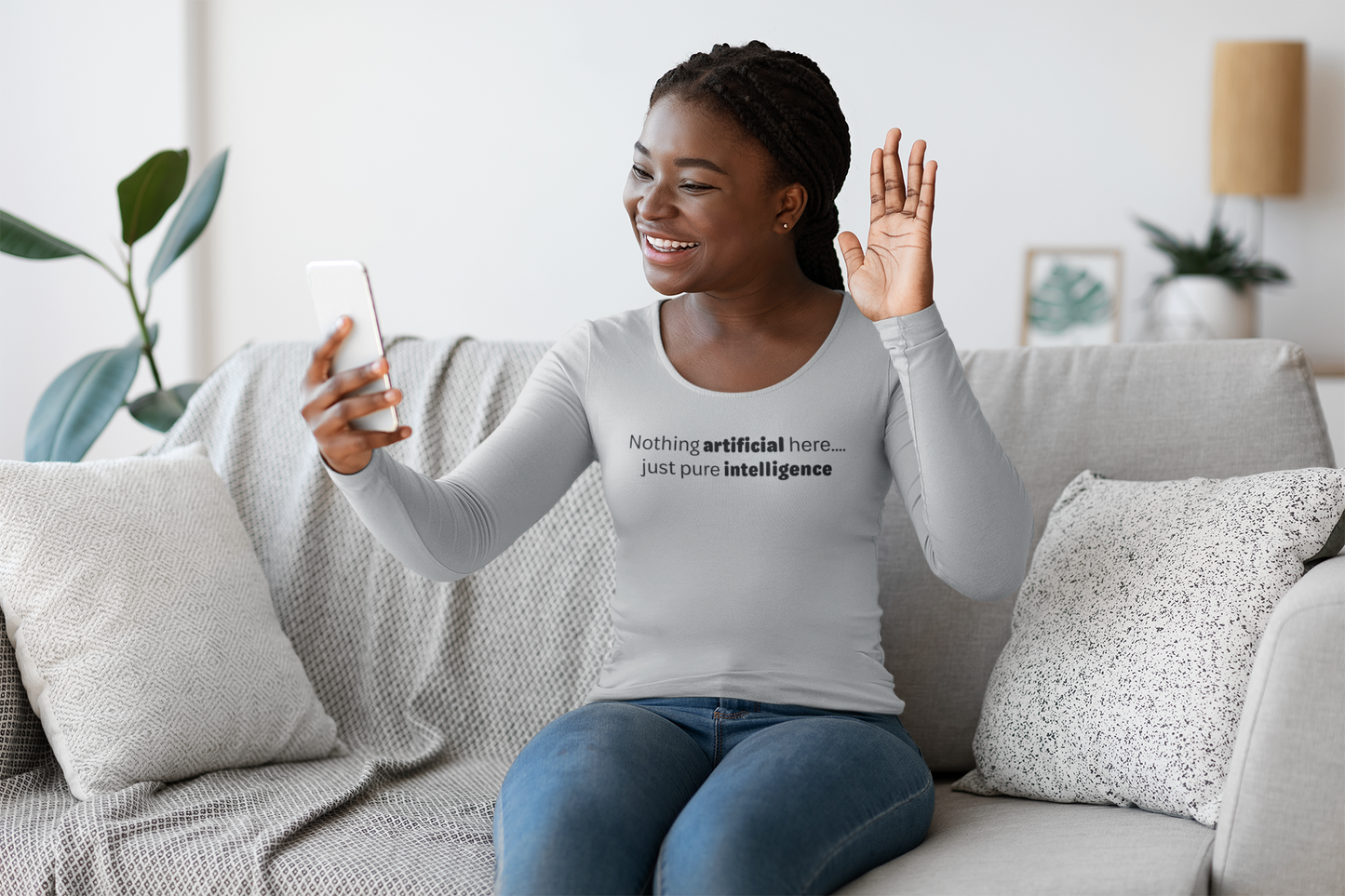 AI - Black text - Womens Long Sleeve Tee