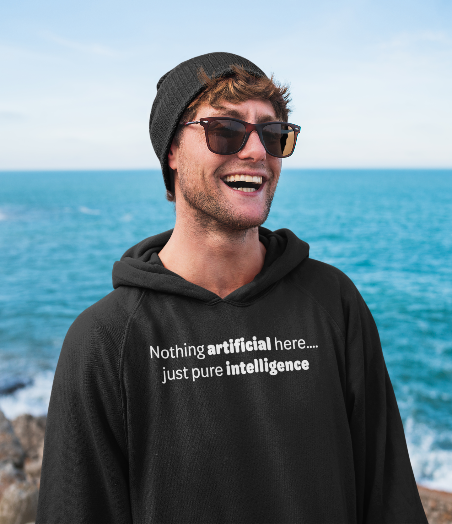 AI - White text - Mens Hoodie