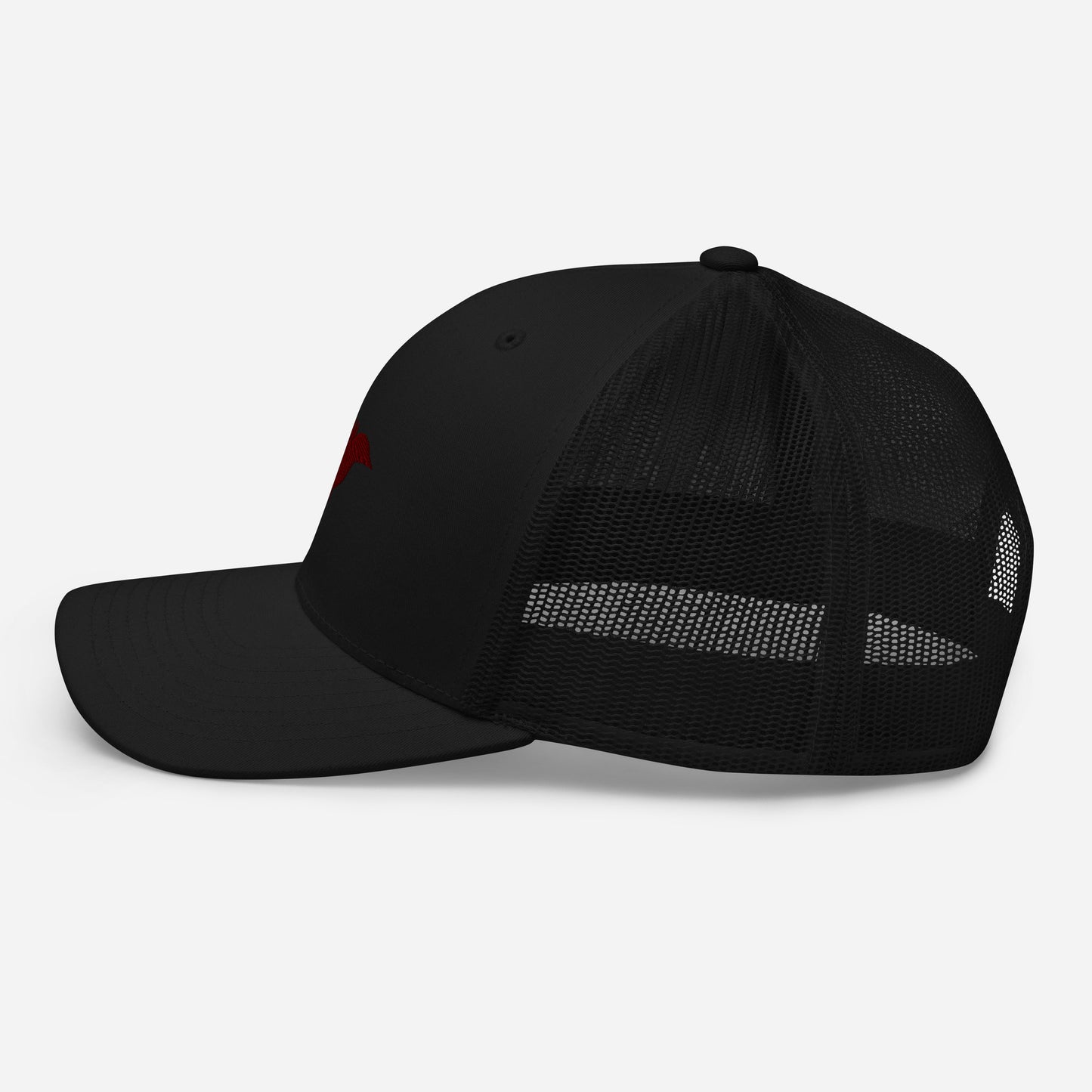 Trucker Cap  - Black with Dark Red kookaburra logo