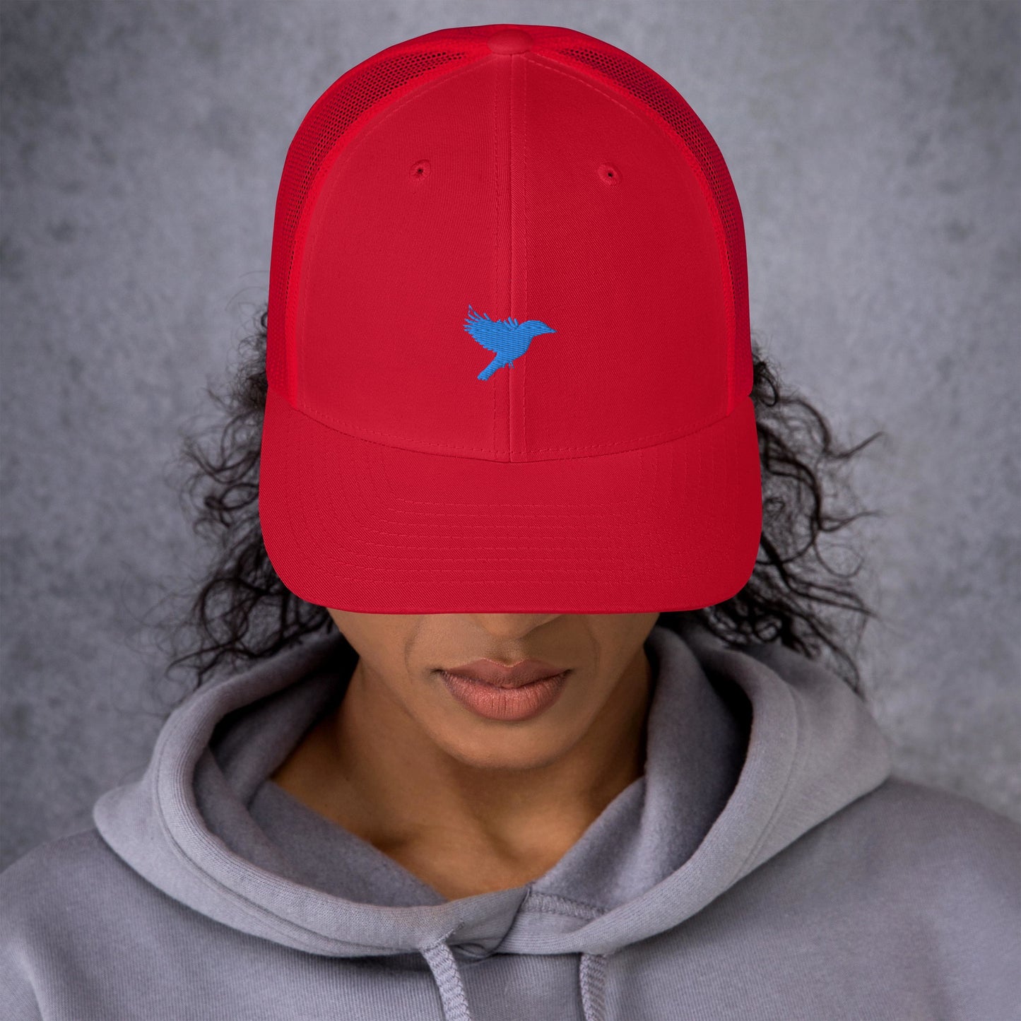 Trucker Cap - Red with Light Blue kookaburra logo