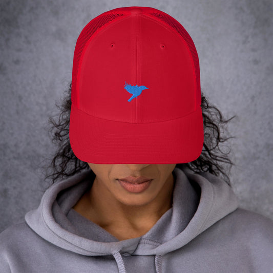 Trucker Cap - Red with Light Blue kookaburra logo