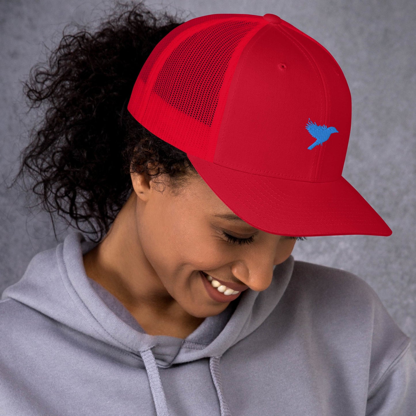 Trucker Cap - Red with Light Blue kookaburra logo