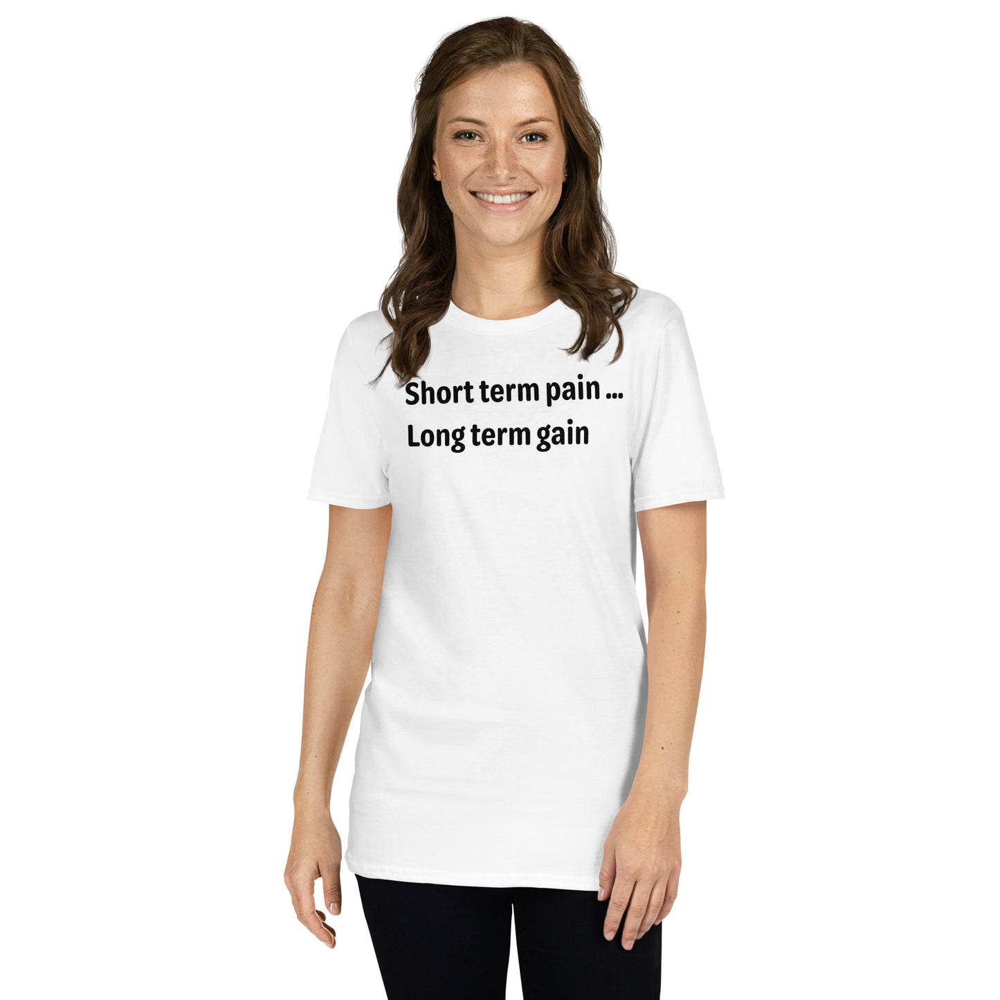 Short Term Pain - Black Text - Womens T-Shirt