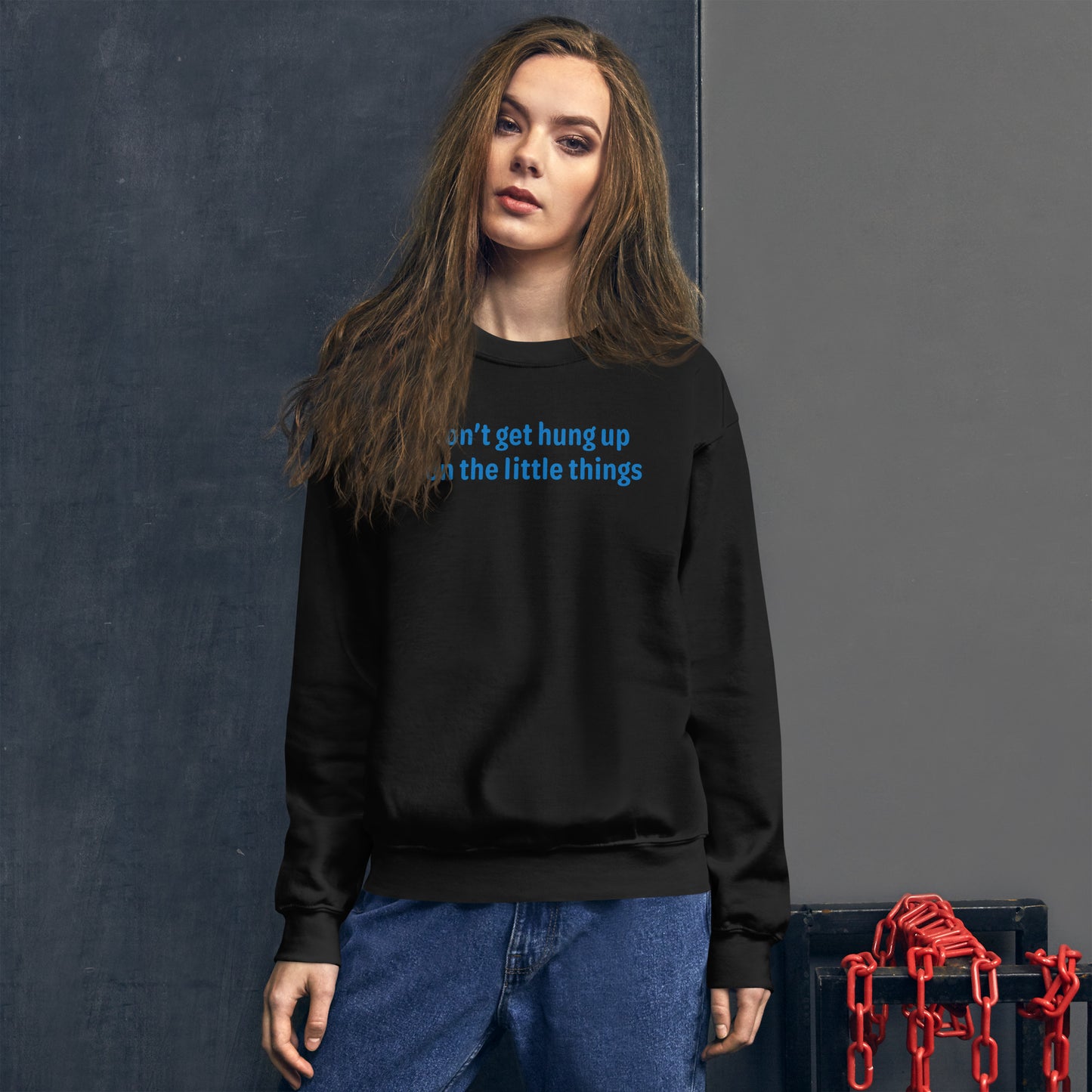 Little things  - Blue Text - Womens Sweatshirt