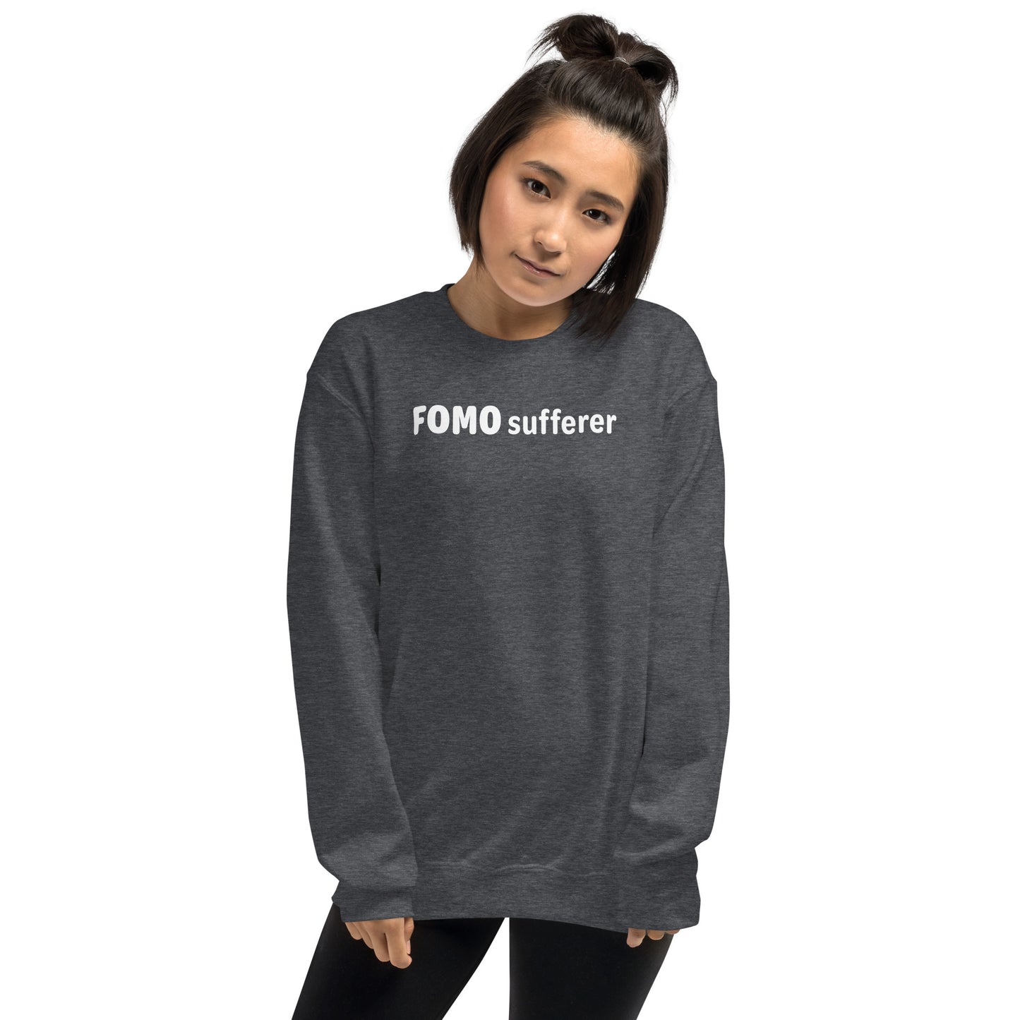 FOMO sufferer - White Text - Womens Sweatshirt