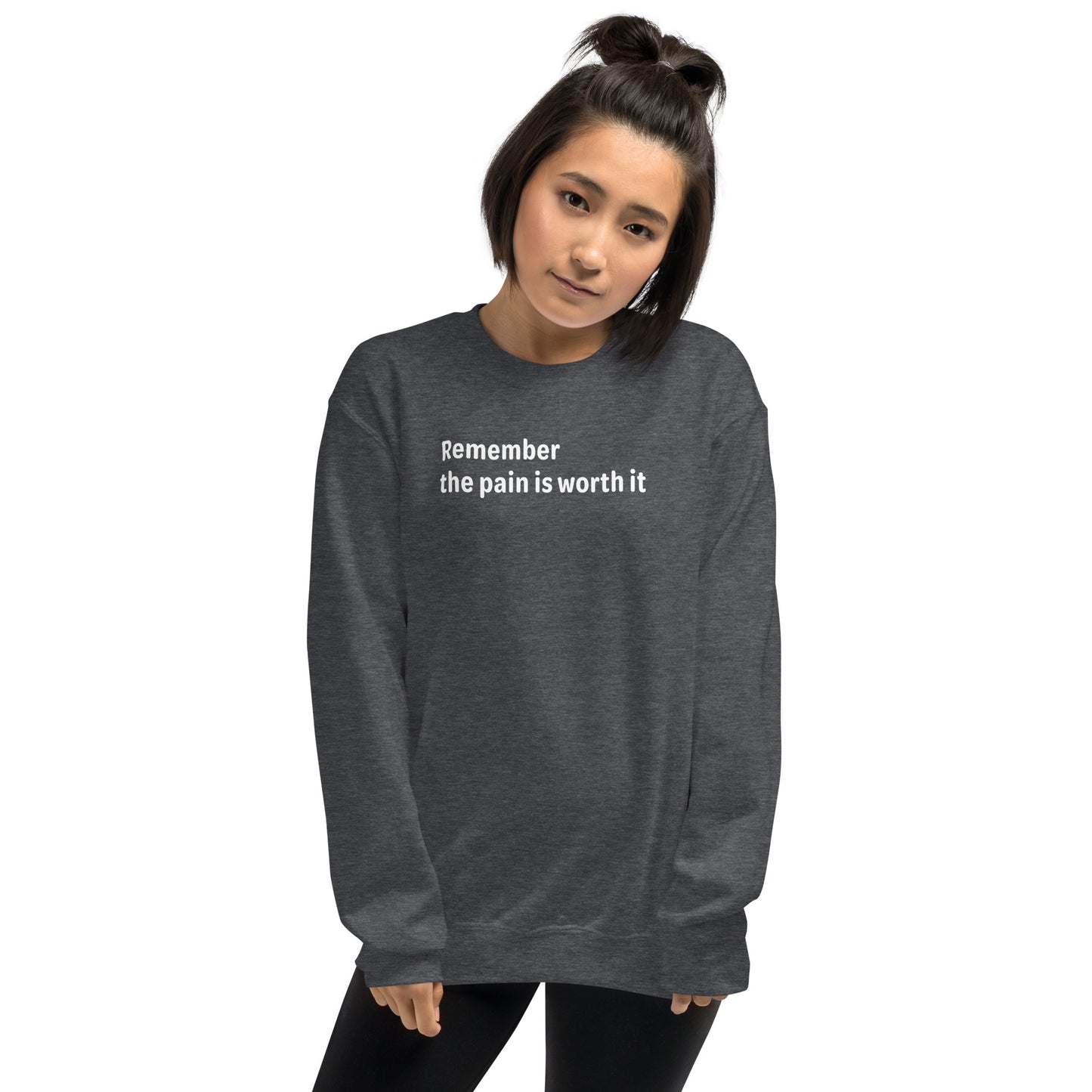 Pain is worth it - White Text - Womens Sweatshirt