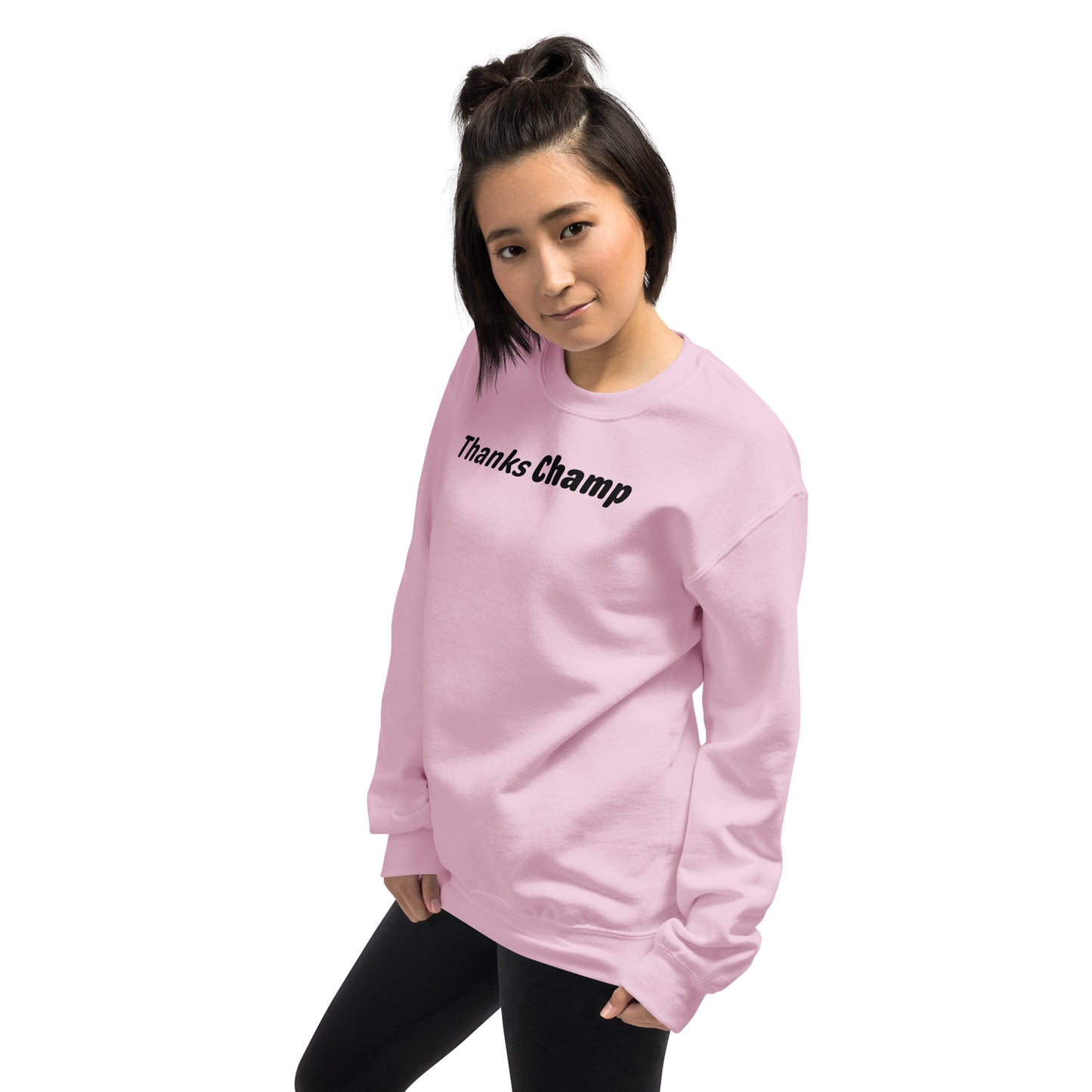 Thanks Champ - Black Text - Womens Sweatshirt