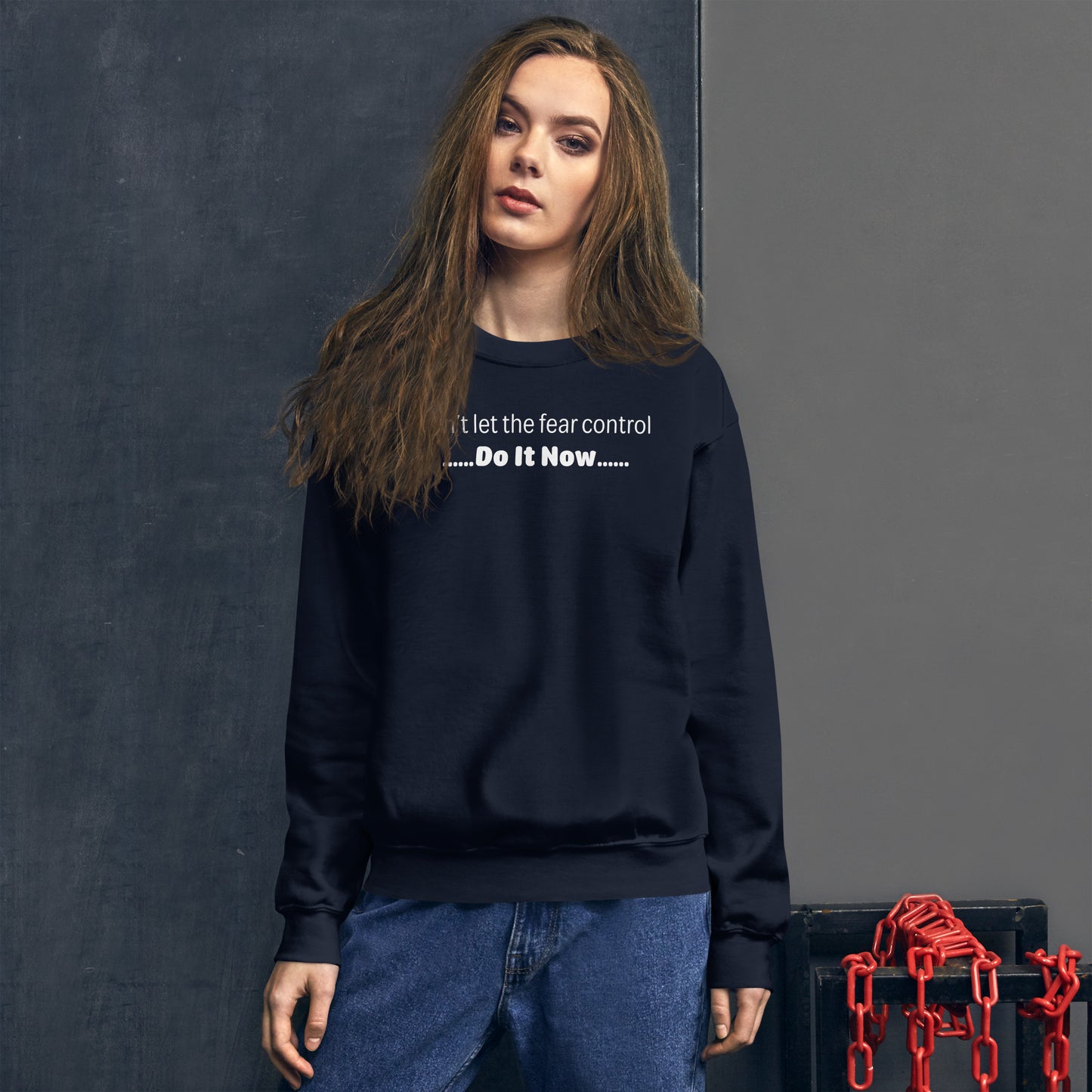 Fear - White Text - Womens Sweatshirt