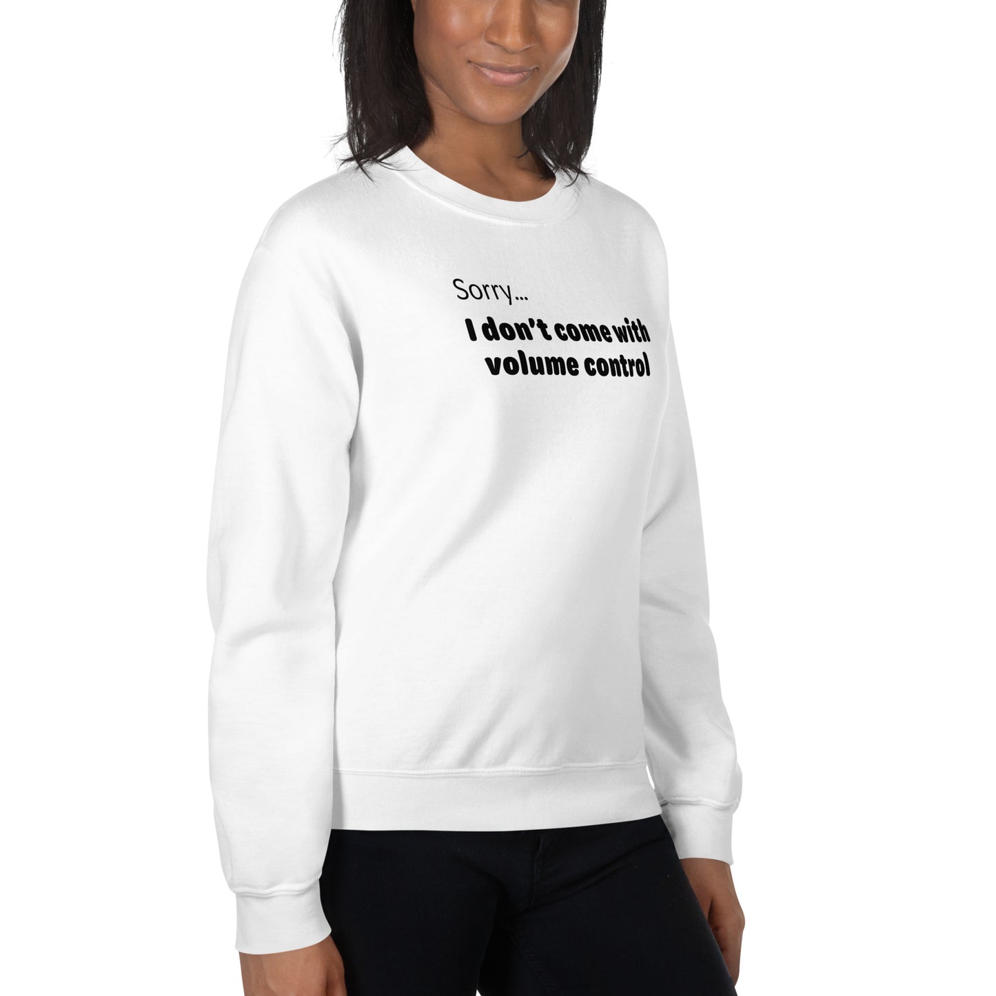 Volume control - Black Text - Womens Sweatshirt