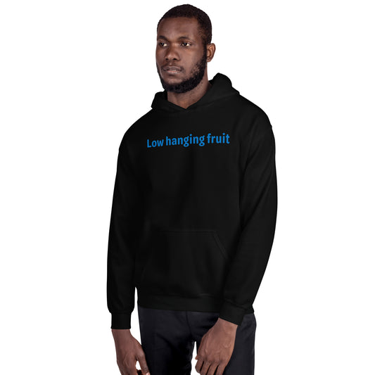 Low hanging fruit - Blue Text - Mens Hoodie