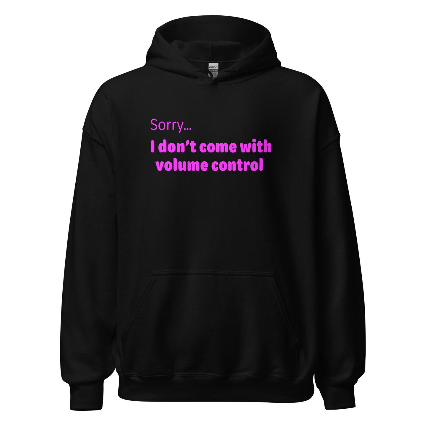 Volume Control - Magenta Text - Mens Hoodie