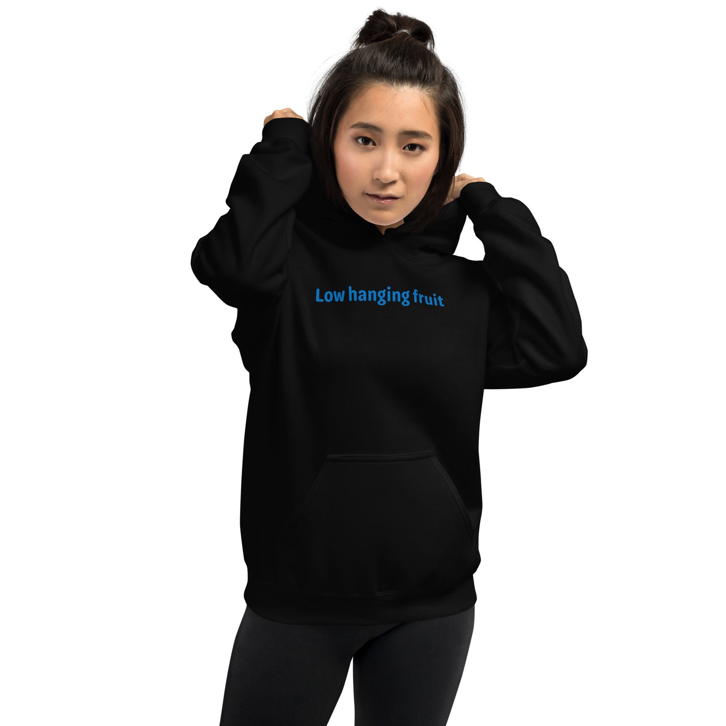 Low hanging fruit - Blue Text - Womens Hoodie