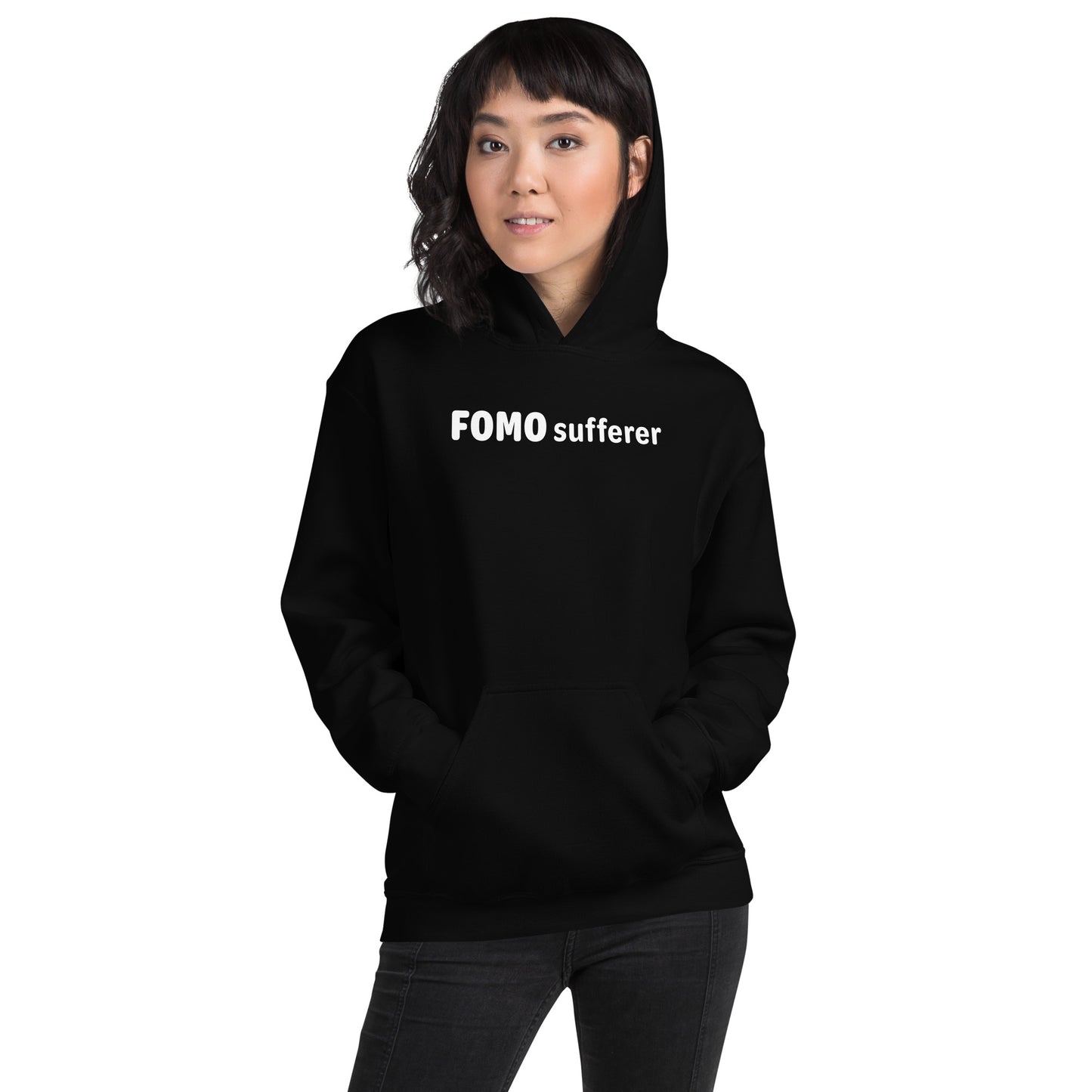 FOMO Sufferer - White Text - Womens Hoodie