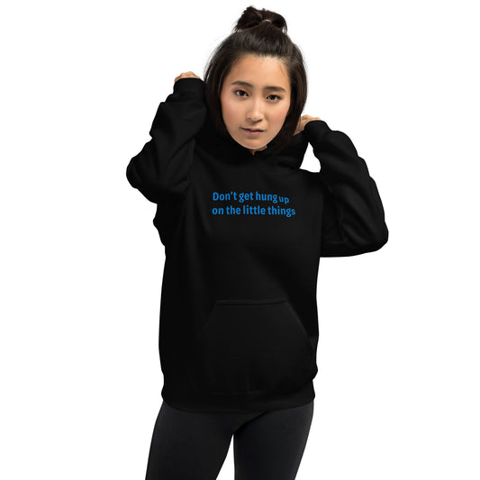 Little things - Blue Text - Womens Hoodie