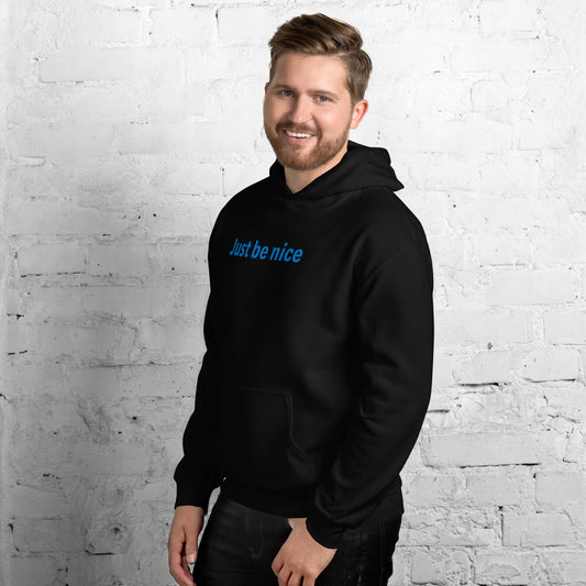 Just be nice - Blue text - Mens Hoodie