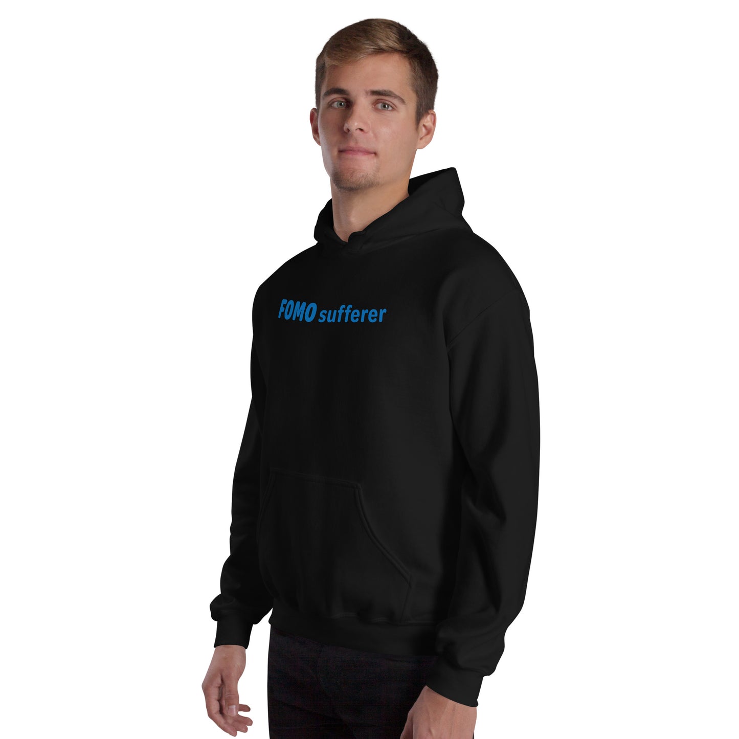 FOMO Sufferer - Blue Text - Mens Hoodie