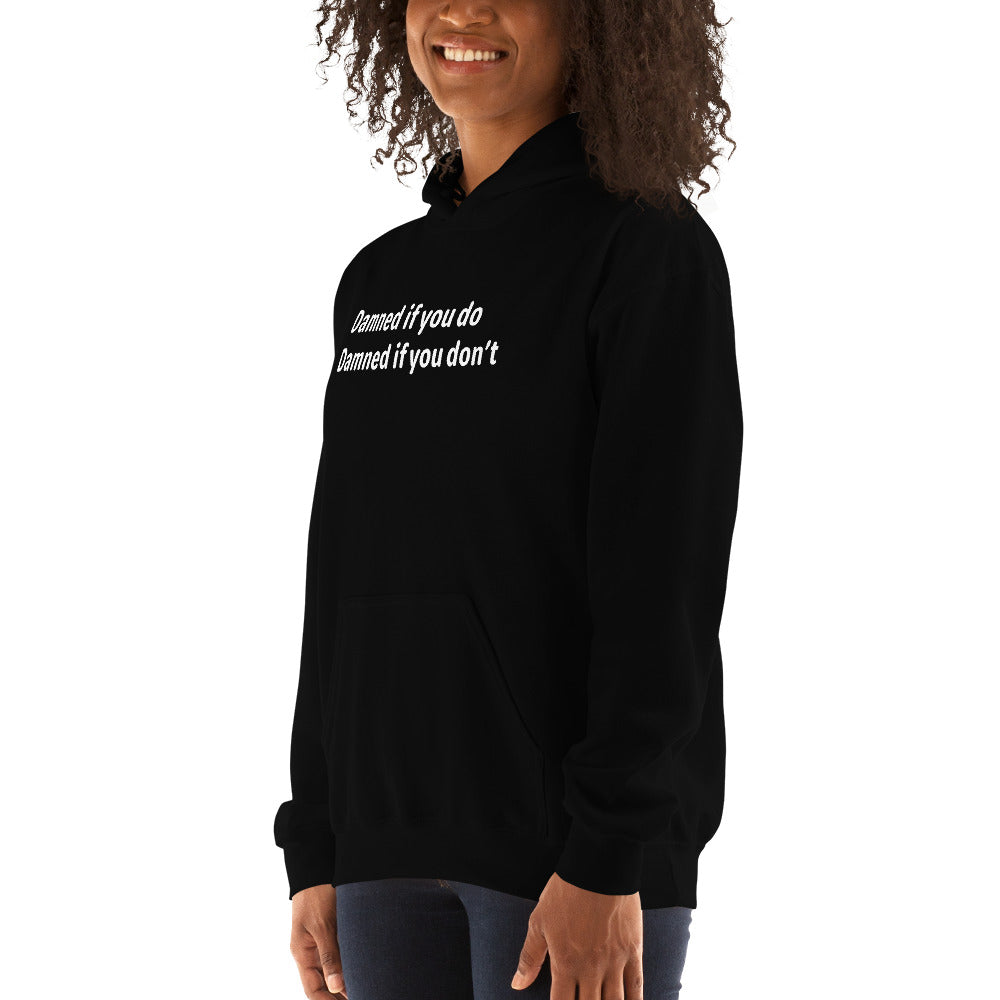 Damned - White text - Womens Hoodie