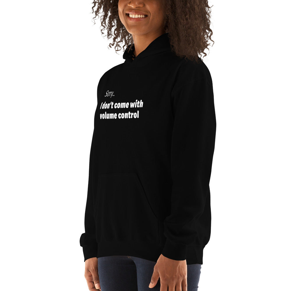 Volume control - White text - Womens Hoodie