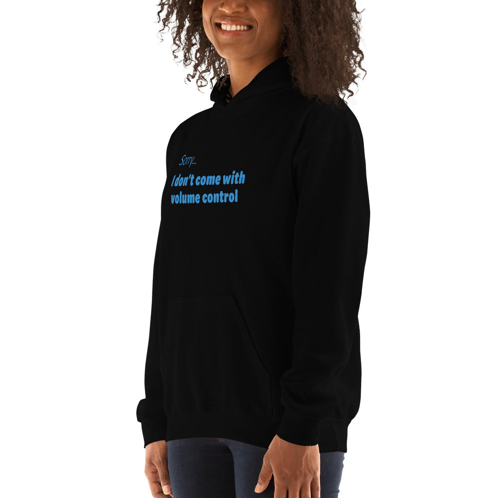 Volume control - Blue Text - Womens Hoodie