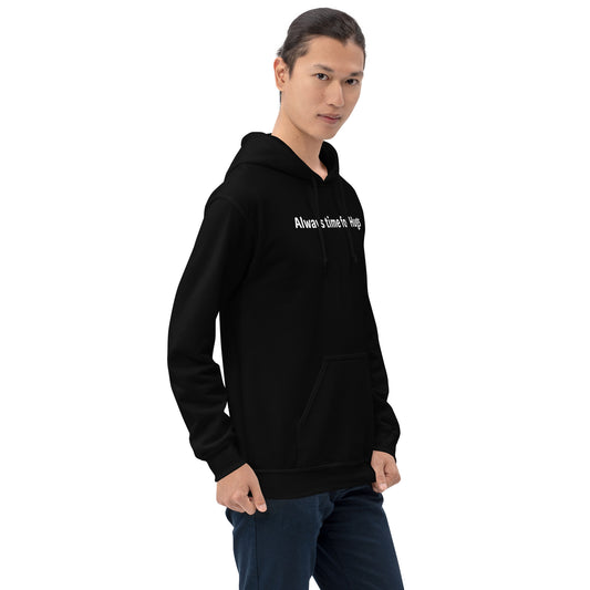 Always time for hugs - White text - Mens Hoodie