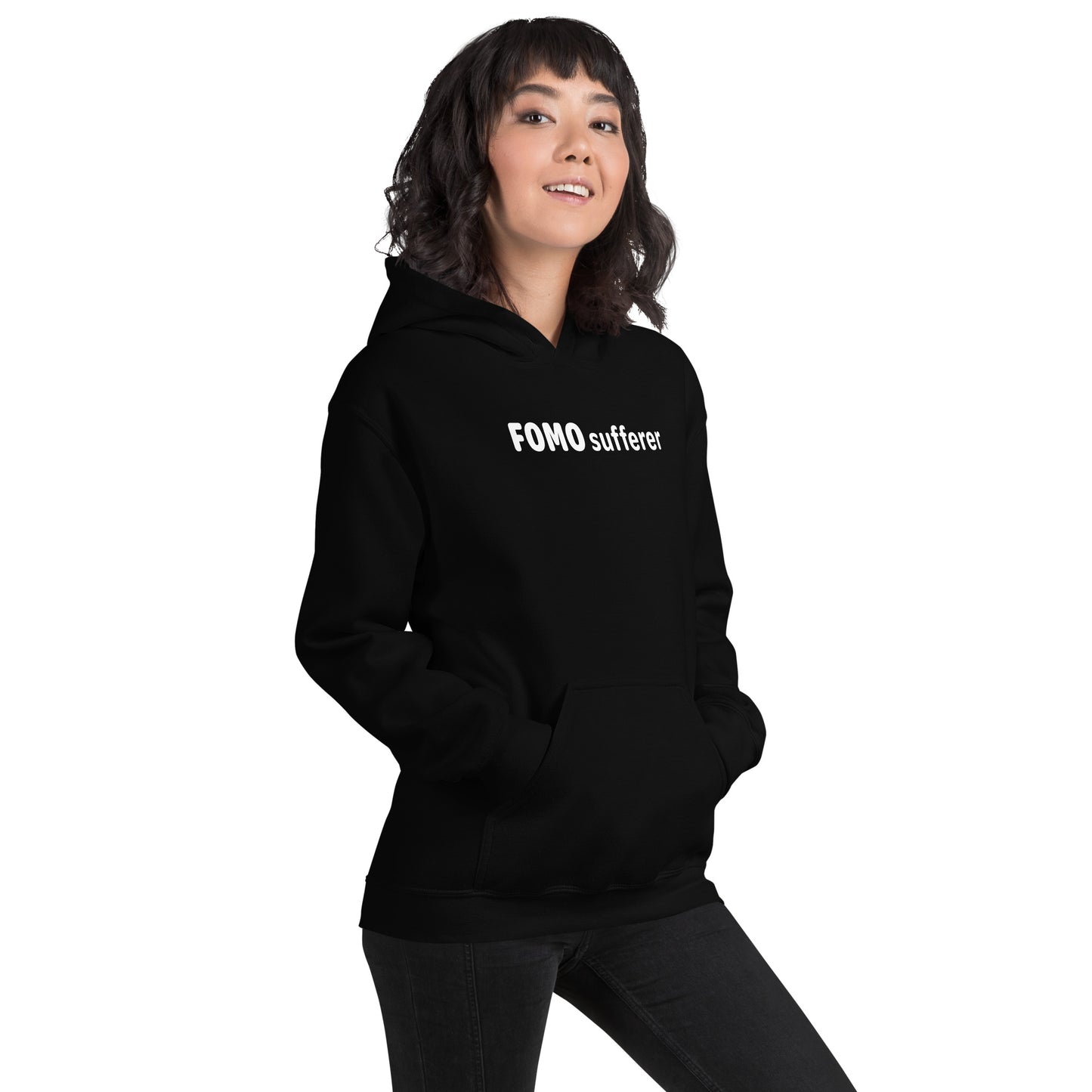 FOMO Sufferer - White Text - Womens Hoodie