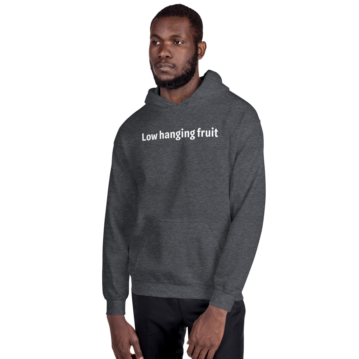 Low hanging fruit - White text - Mens Hoodie