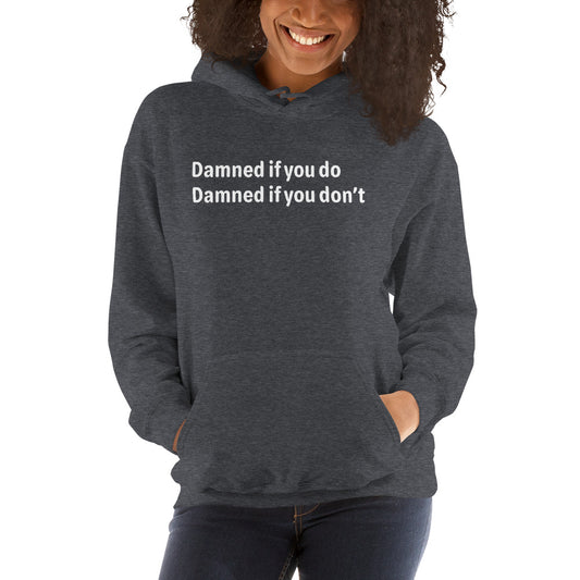 Damned - White text - Womens Hoodie