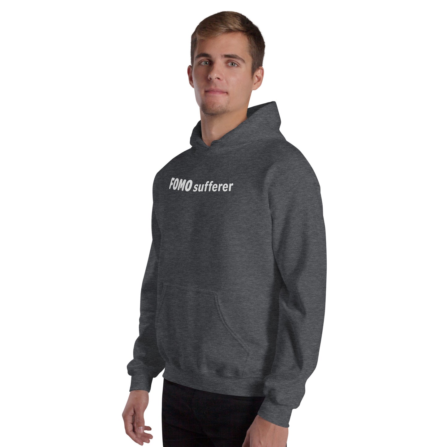 FOMO Sufferer - White text - Mens Hoodie