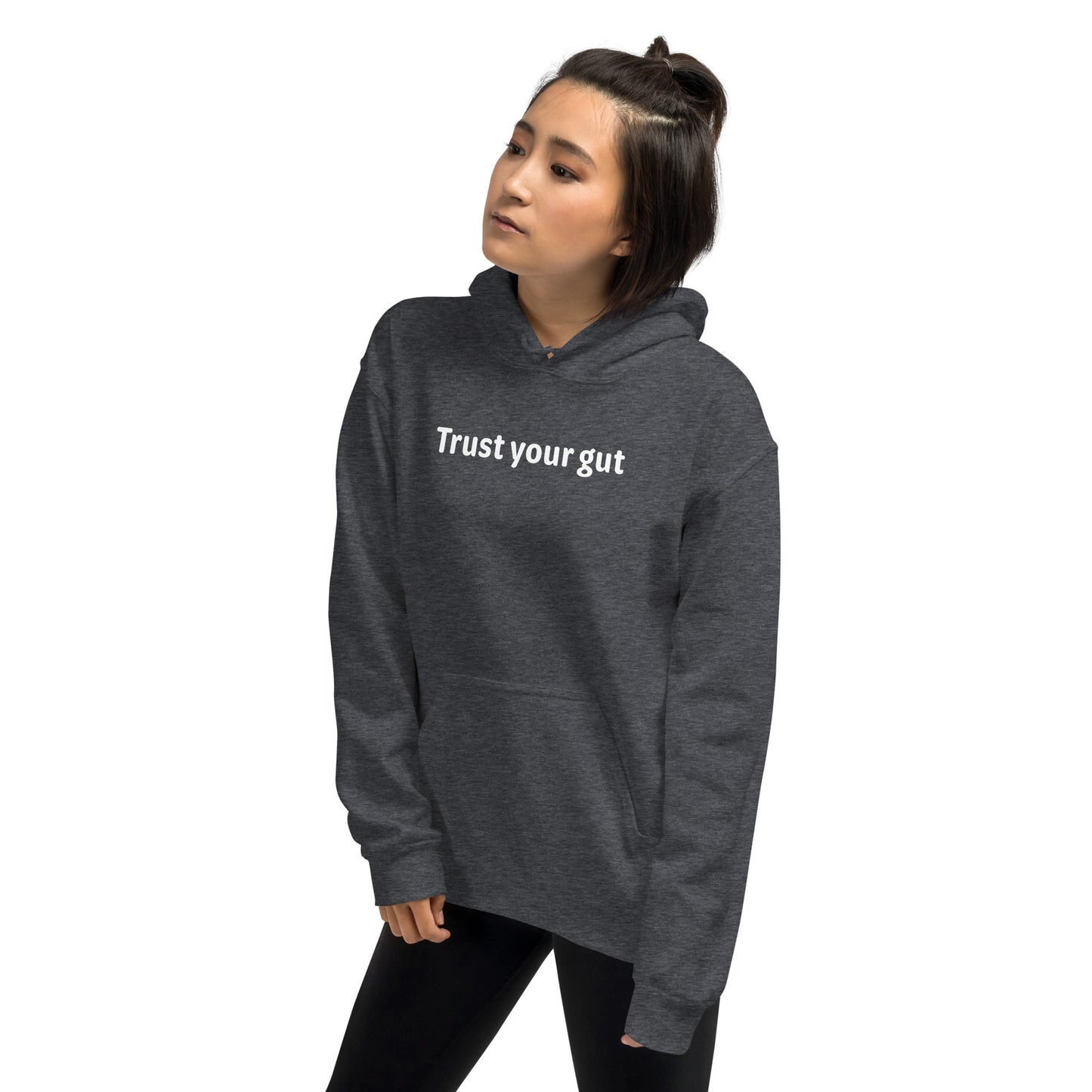 Trust your gut - White text - Womens hoodie