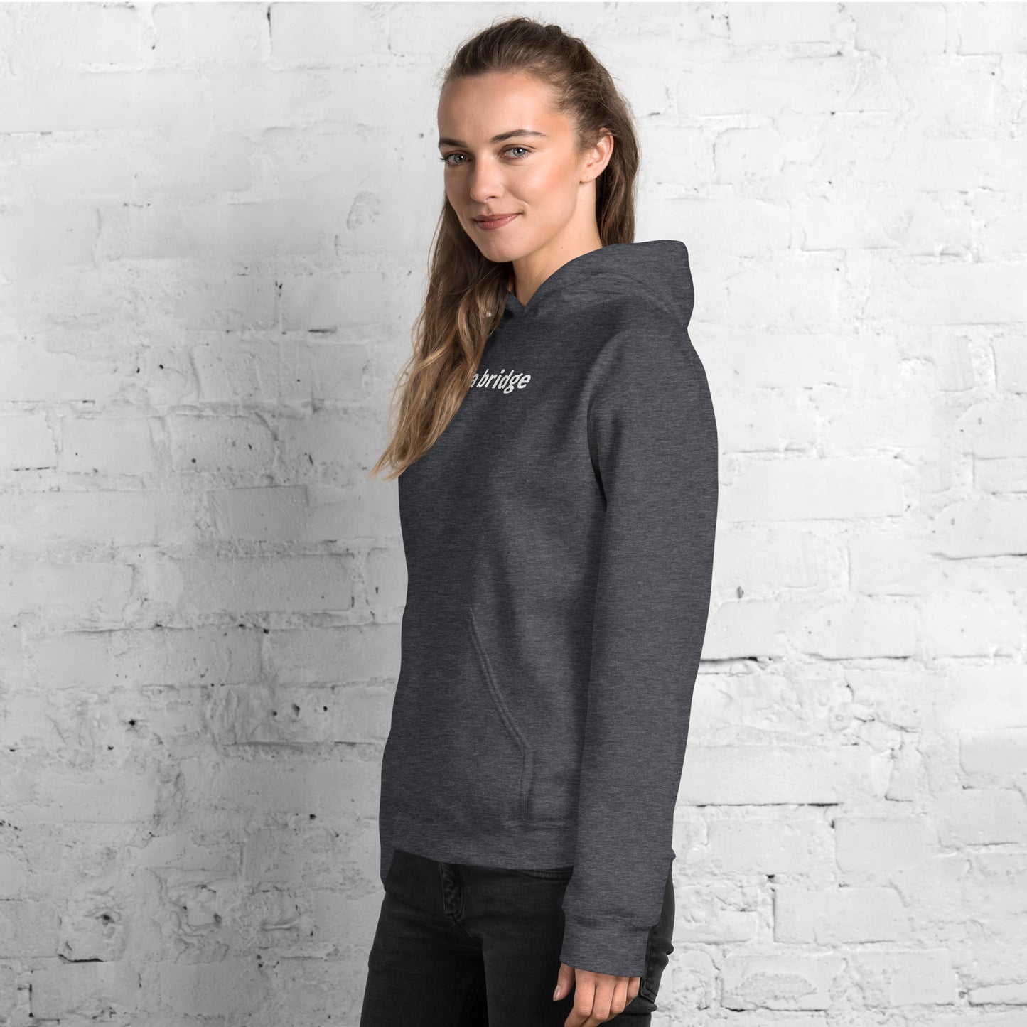 Build a bridge - White text - Womens Hoodie