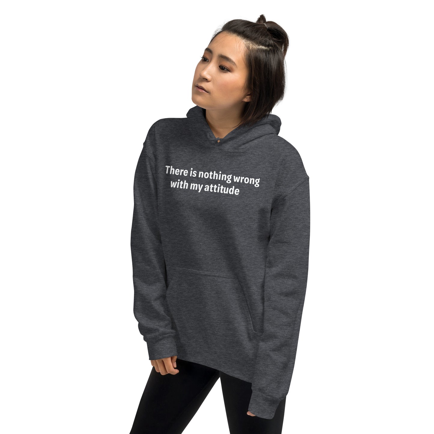 Attitude - White text - Womens Hoodie