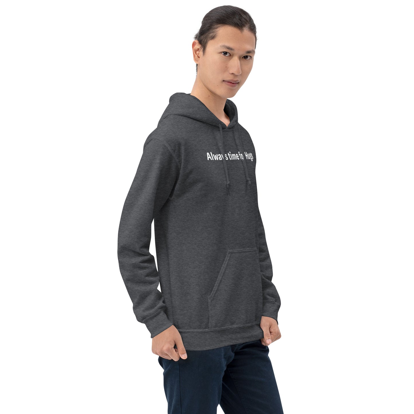 Always time for hugs - White text - Mens Hoodie