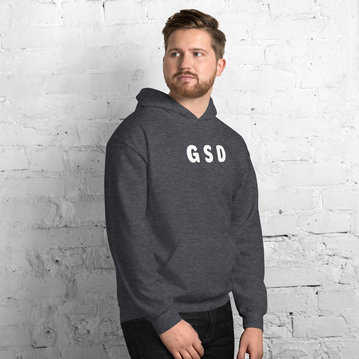 GSD - White text - Mens Hoodie