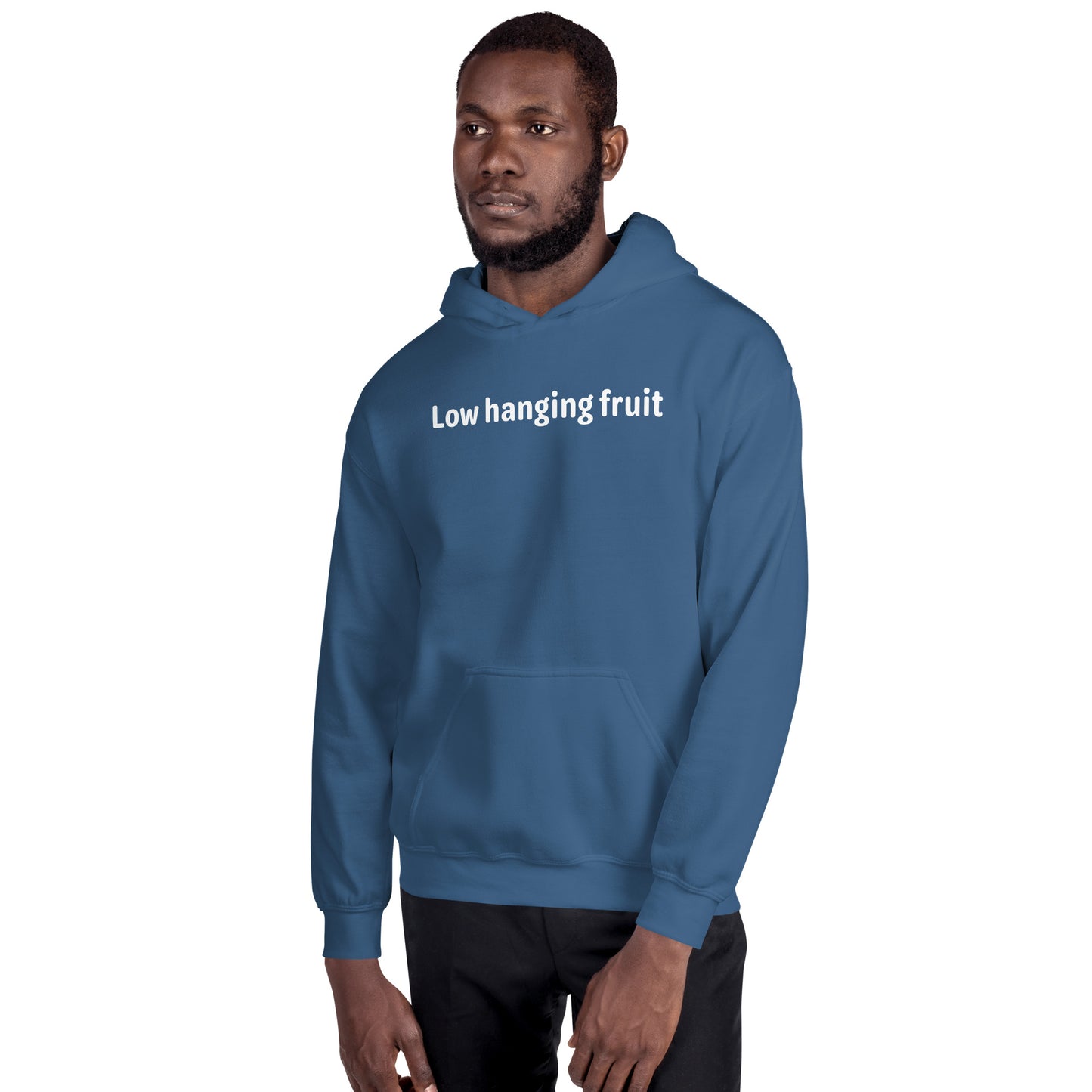 Low hanging fruit - White text - Mens Hoodie