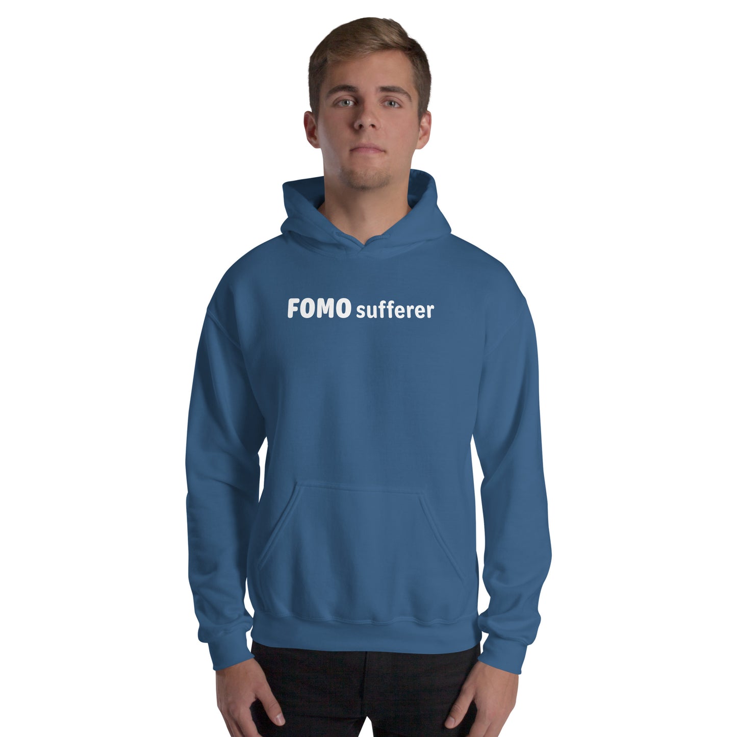 FOMO Sufferer - White text - Mens Hoodie