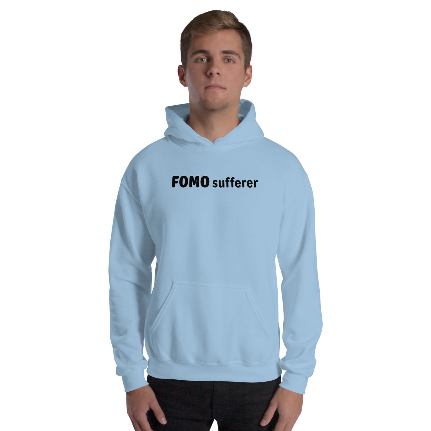 FOMO Sufferer - Black Text - Mens Hoodie