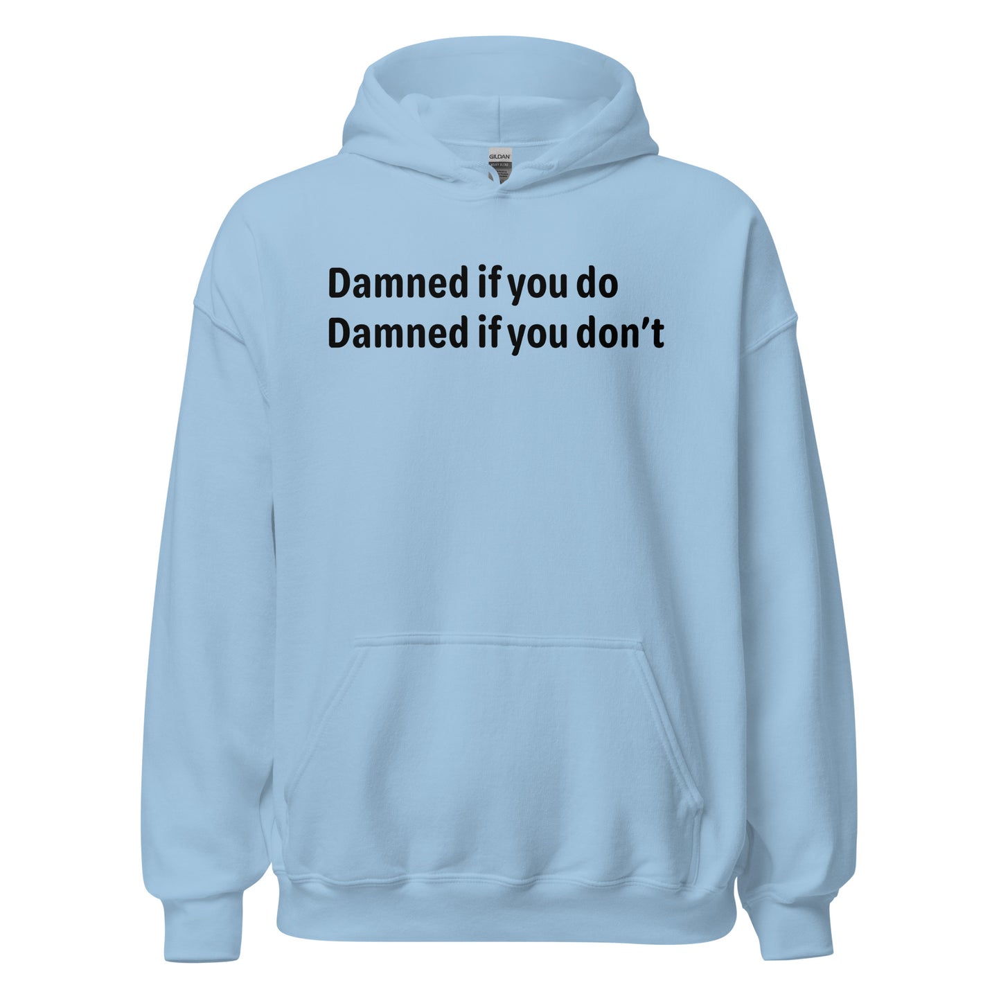 Damned - Black Text - Mens Hoodie