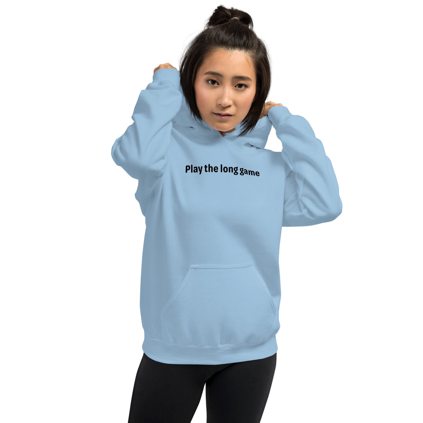 Play the long game - Black Text - Womens Hoodie