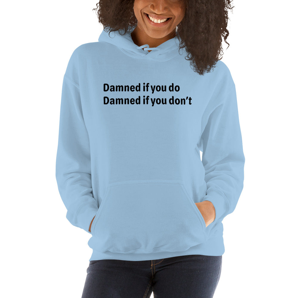 Damned - Black Text - Womens Hoodie