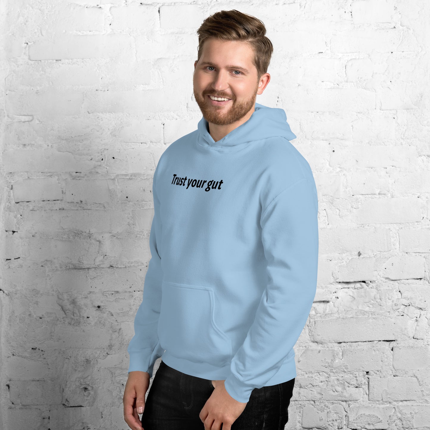 Trust your gut - Black text - Mens Hoodie