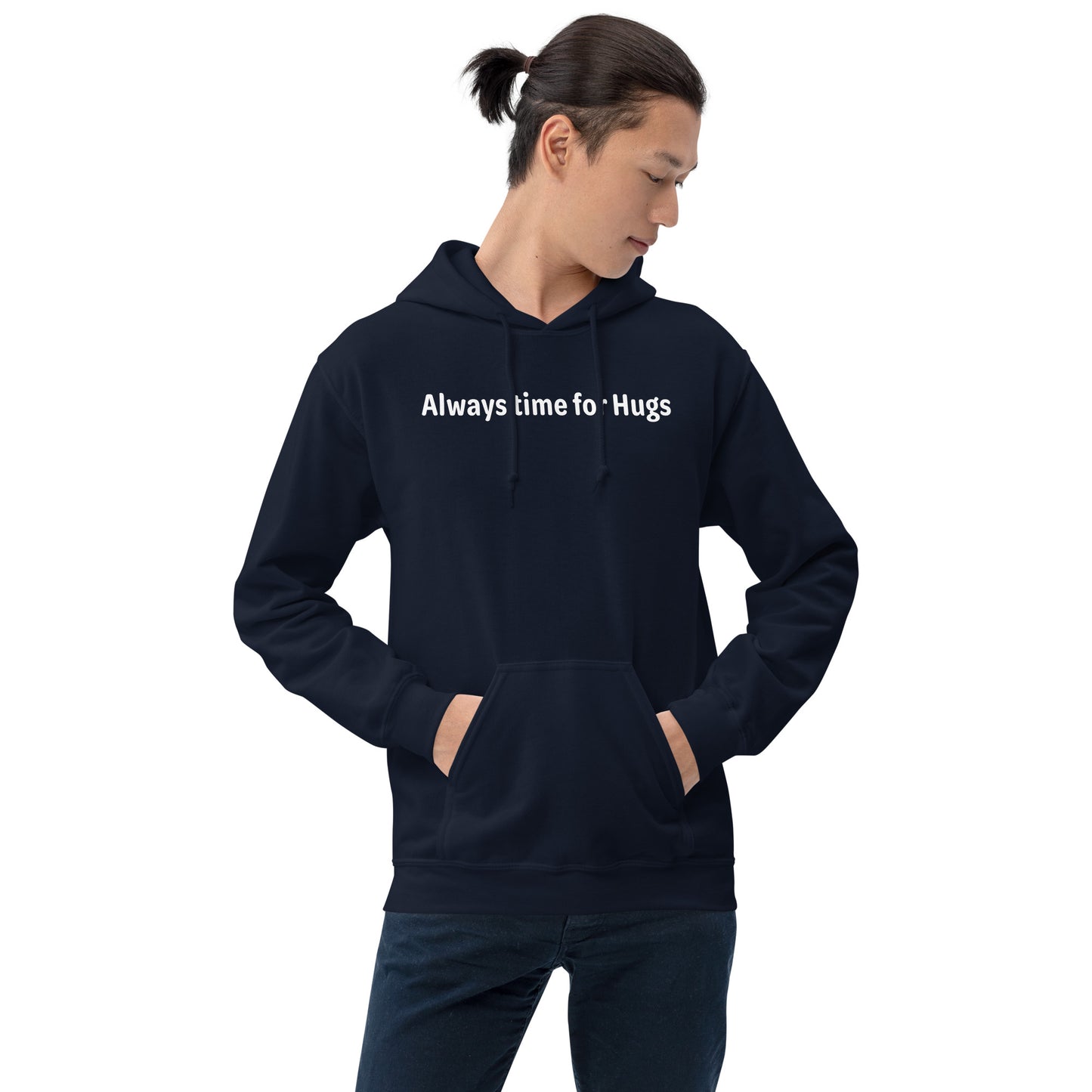 Always time for hugs - White text - Mens Hoodie